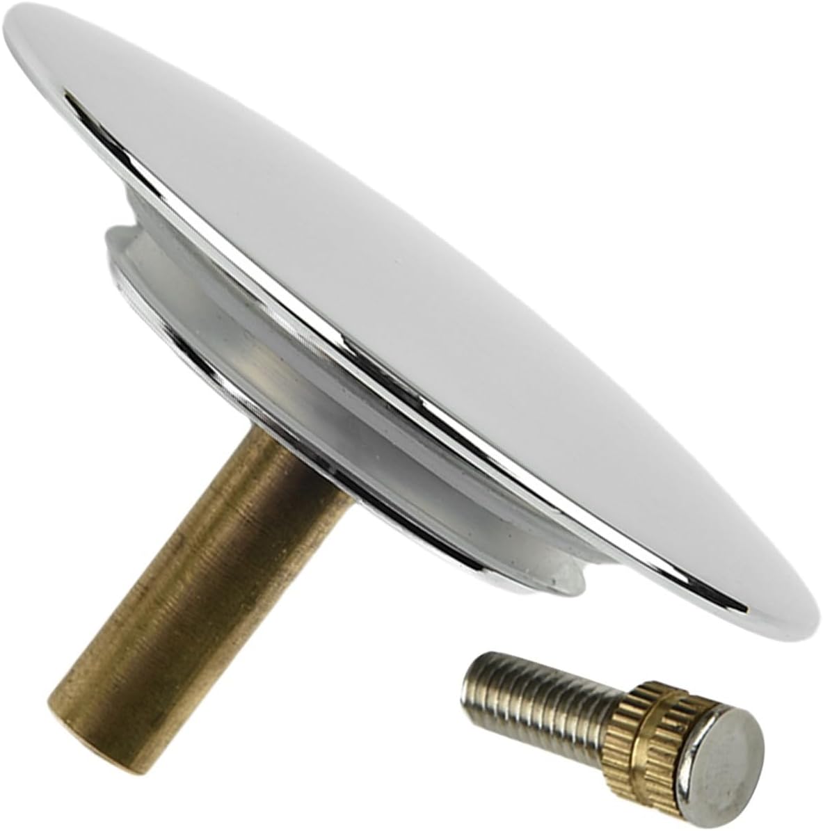 Bouchon de baignoire universel - diamètre 70 mm - avec double joint - hauteur réglable 50 mm-60 mm - chromé - 6