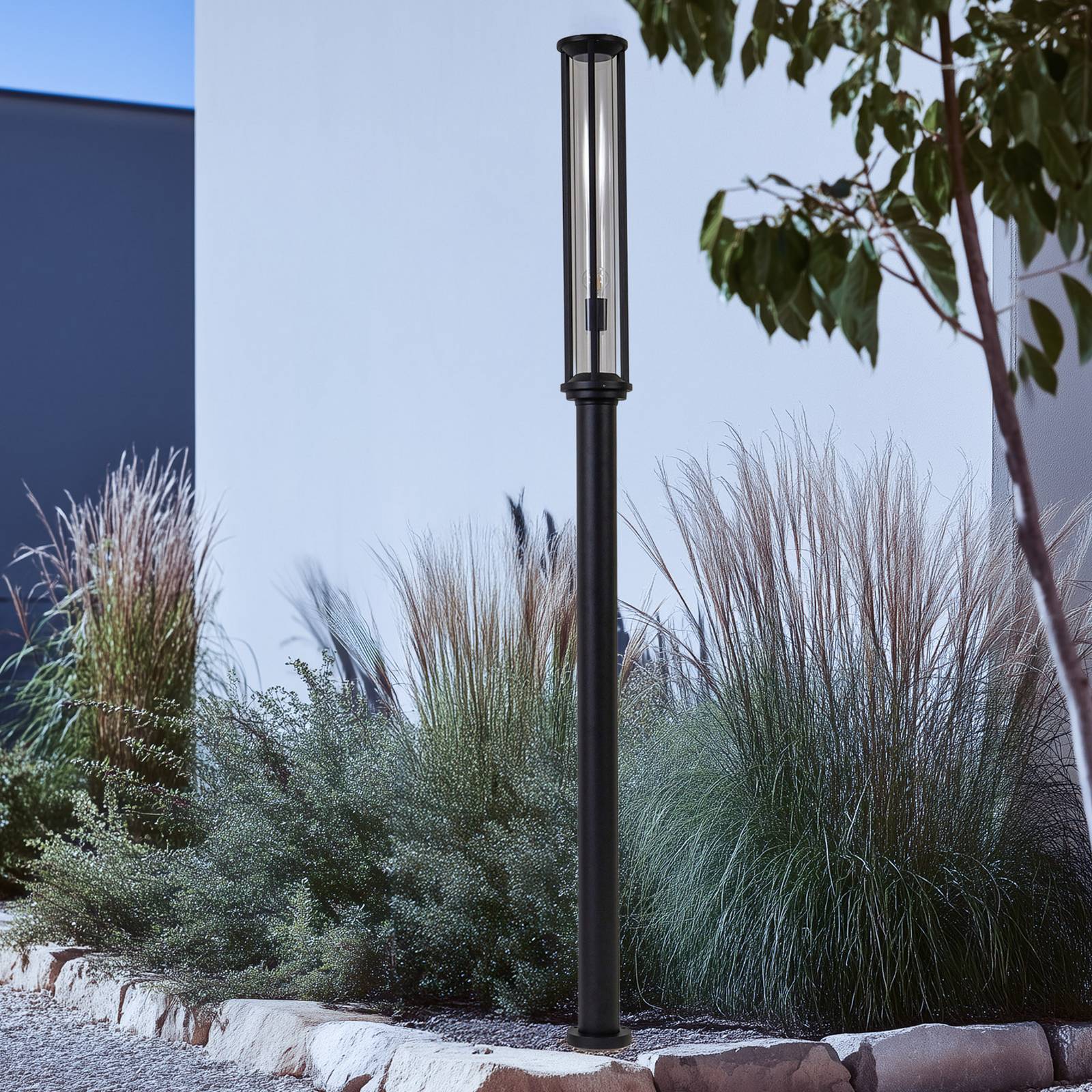 Lucande lampada da esterno Alivaro, nero, 220 cm, E27, IP65, Candelabro, lampada da esterni - 2