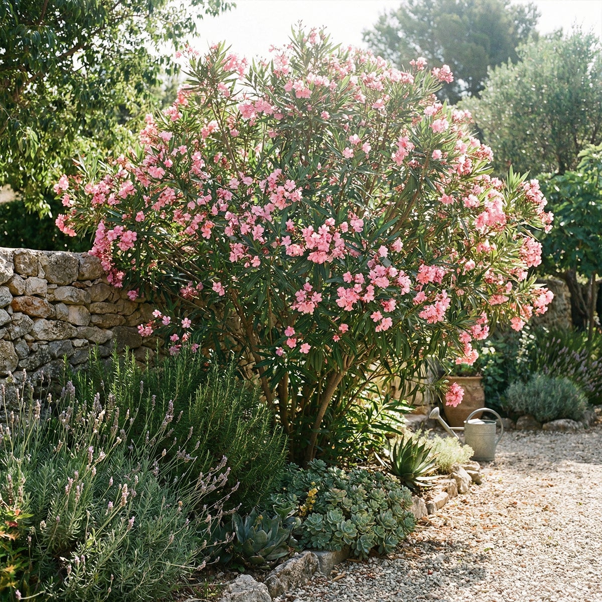 Laurier-rose (Nerium oleander) - Fleurs roses - Plantes jardin - Plantes terrasse - P. 26&nbsp;cm - 3