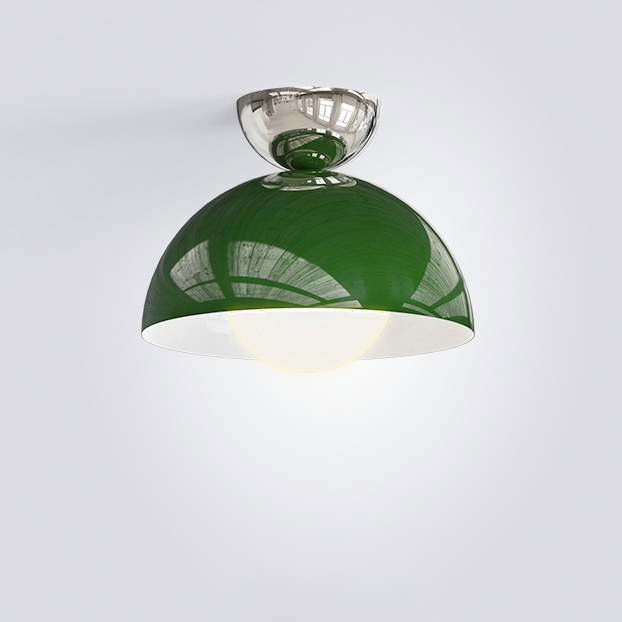 Plafon, Metalowy żyrandol z żarówką, Plafoniera półwpuszczana, Lampa wisząca, Światło naturalne 4500 K (Zielony)
