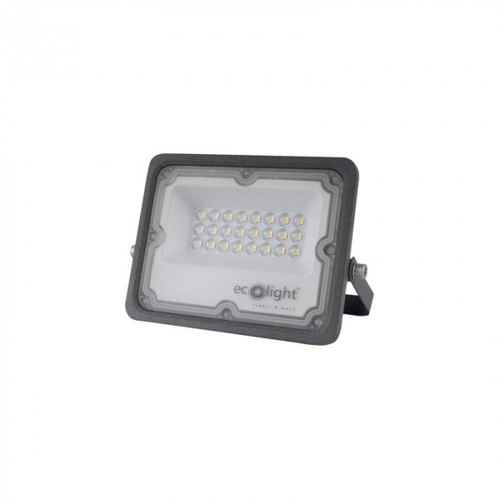 Naświetlacz LED ciemnoszary LED 20W 6500K 2000lm IP65 wym: 11 x 13,7 x 3,6 cm aluminium Ecolight