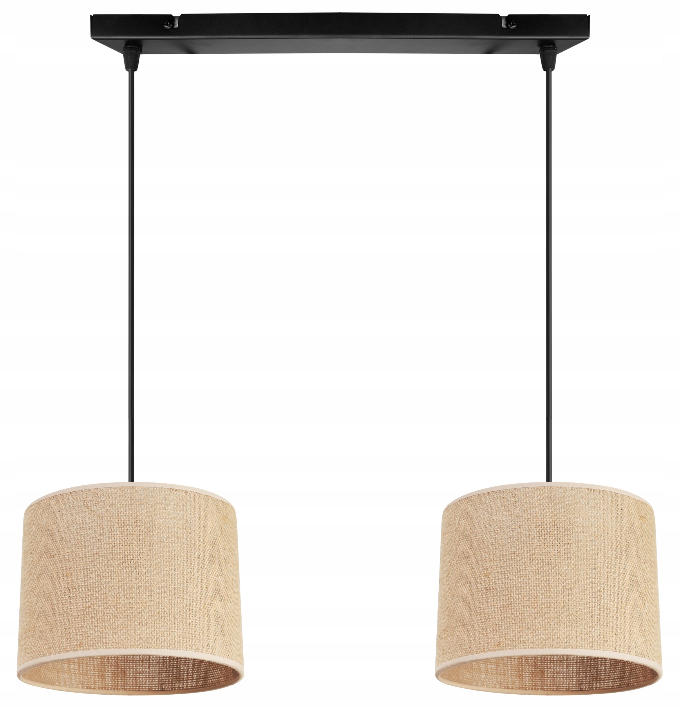 Lampa sufitowa wisząca Juta classy 2xE27 abażur walec biało/beżowy Light Home LH