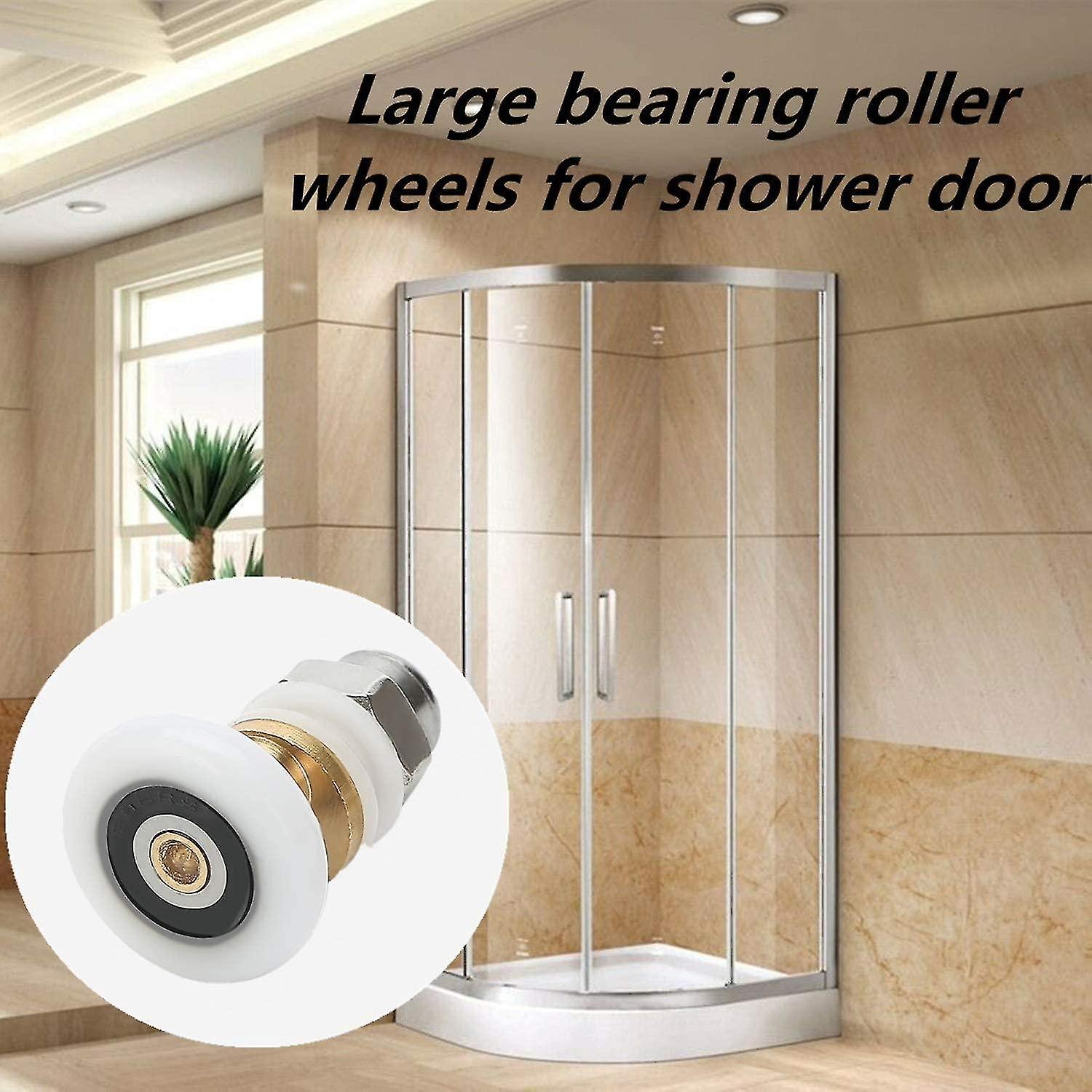 8 pièces Porte De Douche - Rouleau Roulette Roue Pour Porte De Douche Roulettes Coulissantes Porte Roue - 5