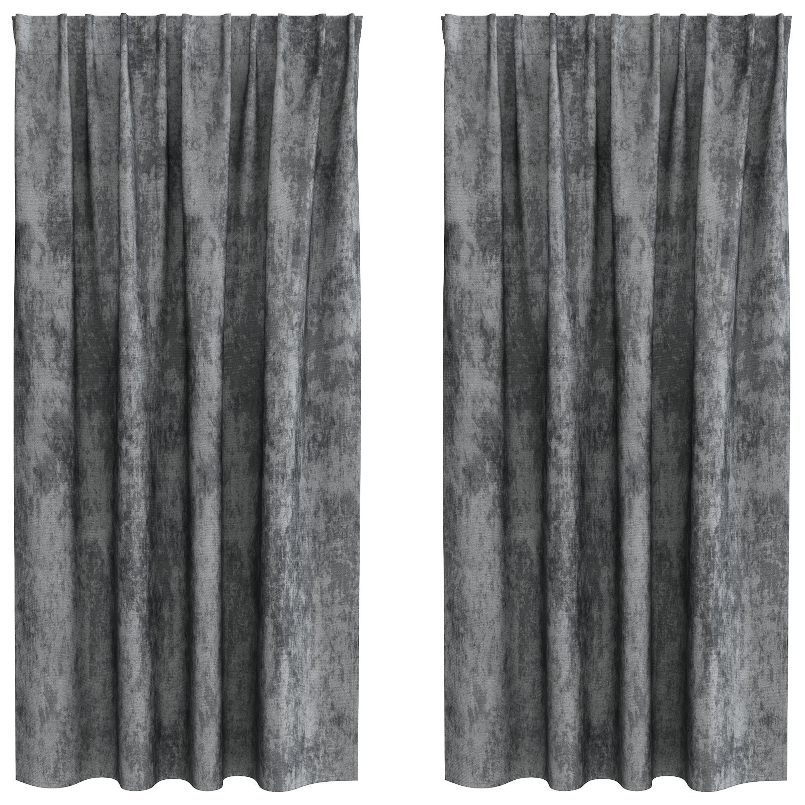 Zasłony z weluru z zasłonami 2 pcs Szary 175 x 140 cm Aksamit vidaXL