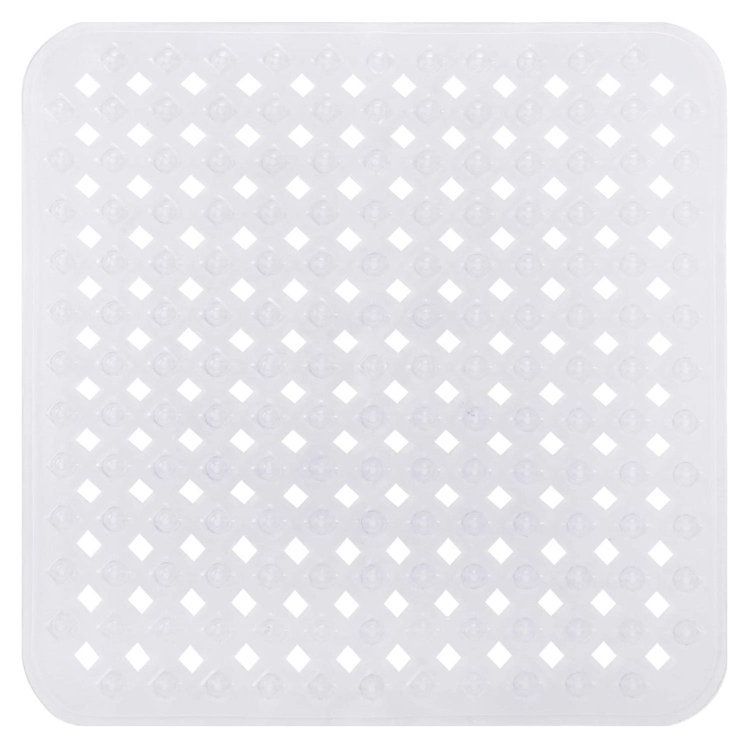 Mata prysznicowa, 53x53 cm, antypoślizgowa, kwadratowa, antypoślizgowa mata prysznicowa z przyssawkami, mata antypoślizgowa, przezroczysta