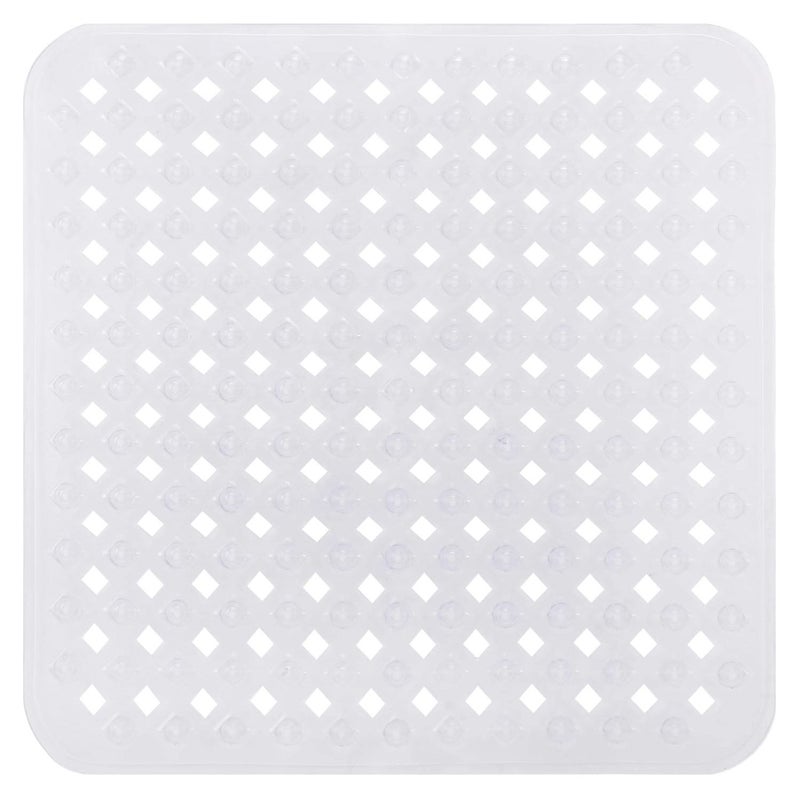 Mata prysznicowa, 53x53 cm, antypoślizgowa, kwadratowa, antypoślizgowa mata prysznicowa z przyssawkami, mata antypoślizgowa, przezroczysta