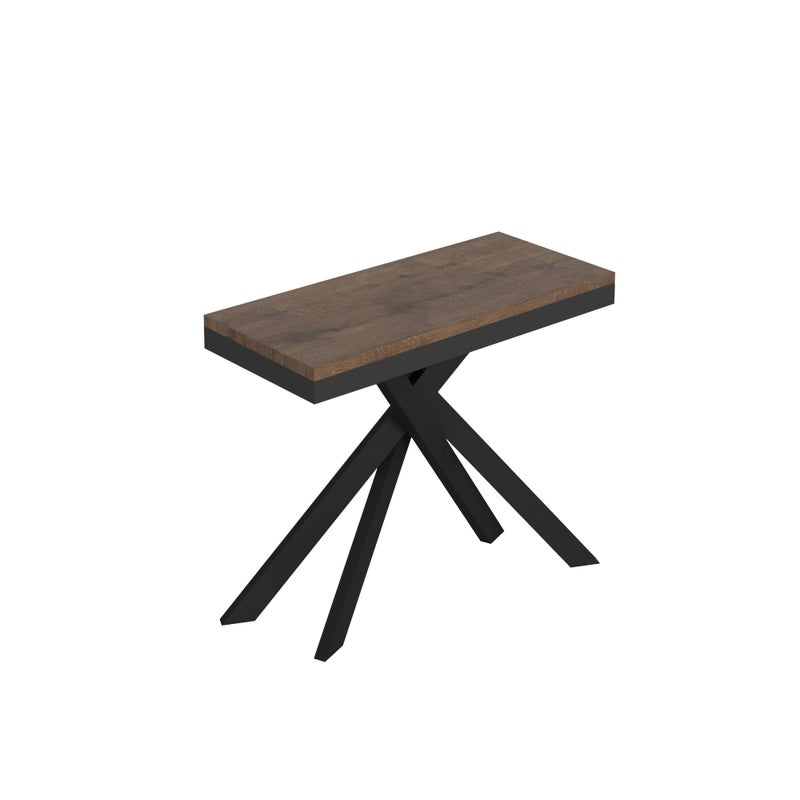 Rozkładany stół konsolowy Saki Small Evolution 90x40/196 cm, rama orzech antracyt