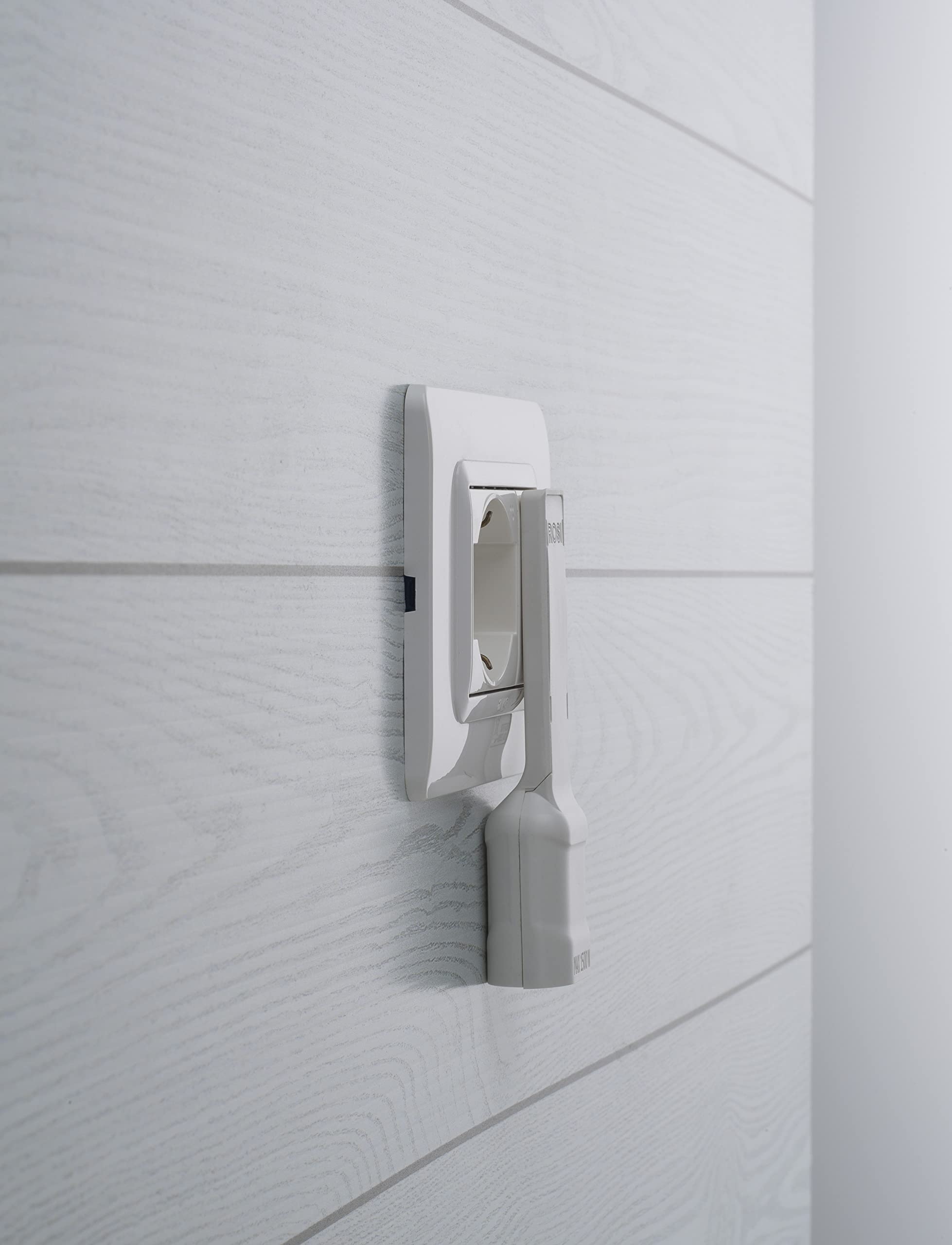 ROSI Adattatore Salvaspazio Extra Flat Spina e Presa Italiana 16A 2P+T Angolata Bianco Bianco - 2