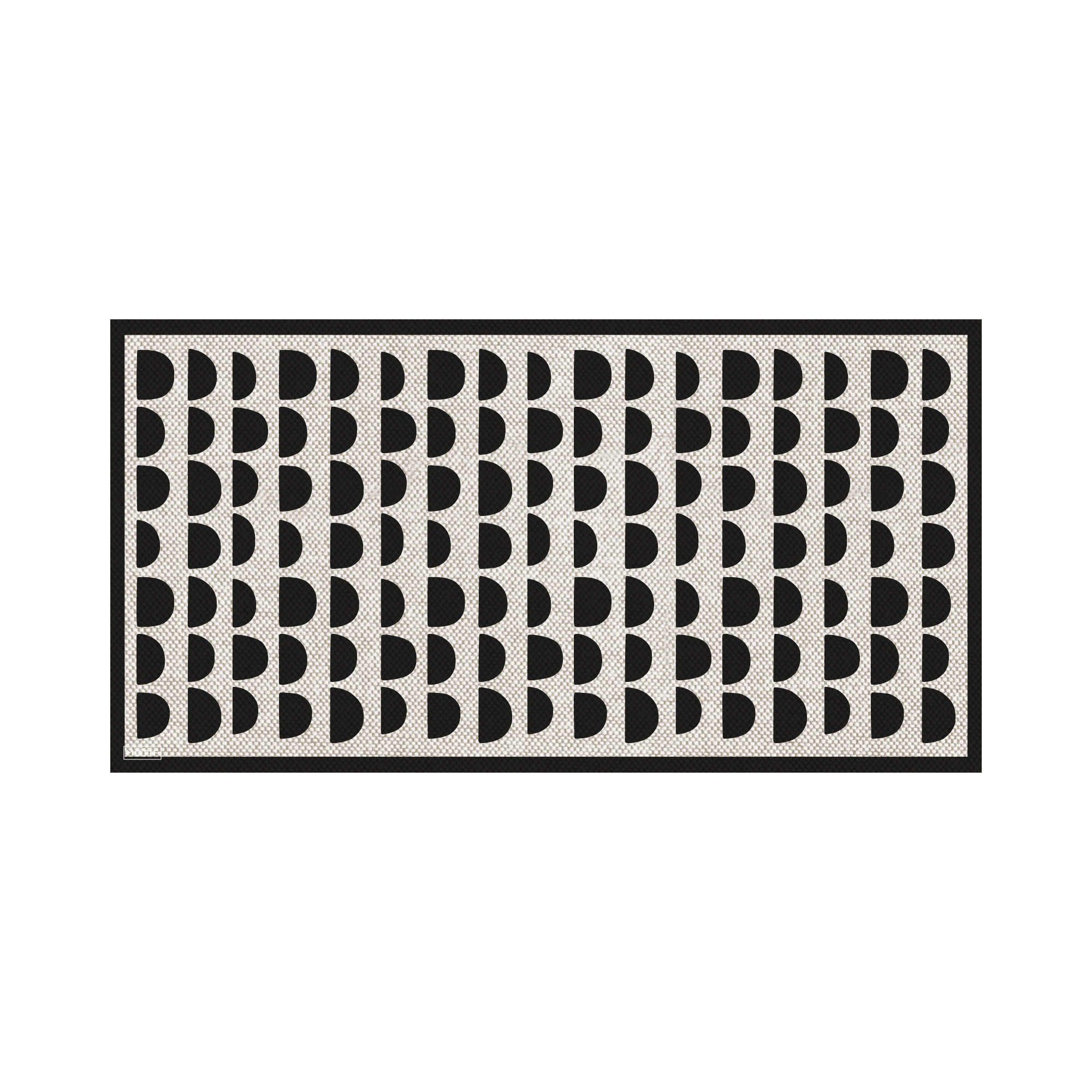 Alfombra vinílica antideslizante e irromplible, con tintas ecológicas. mod. de cocina curve black 50x97