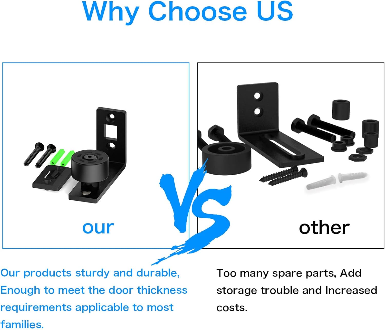 Guía de suelo ajustable negra, para puertas corredizas de madera, instalación fácil y ajustable - 5