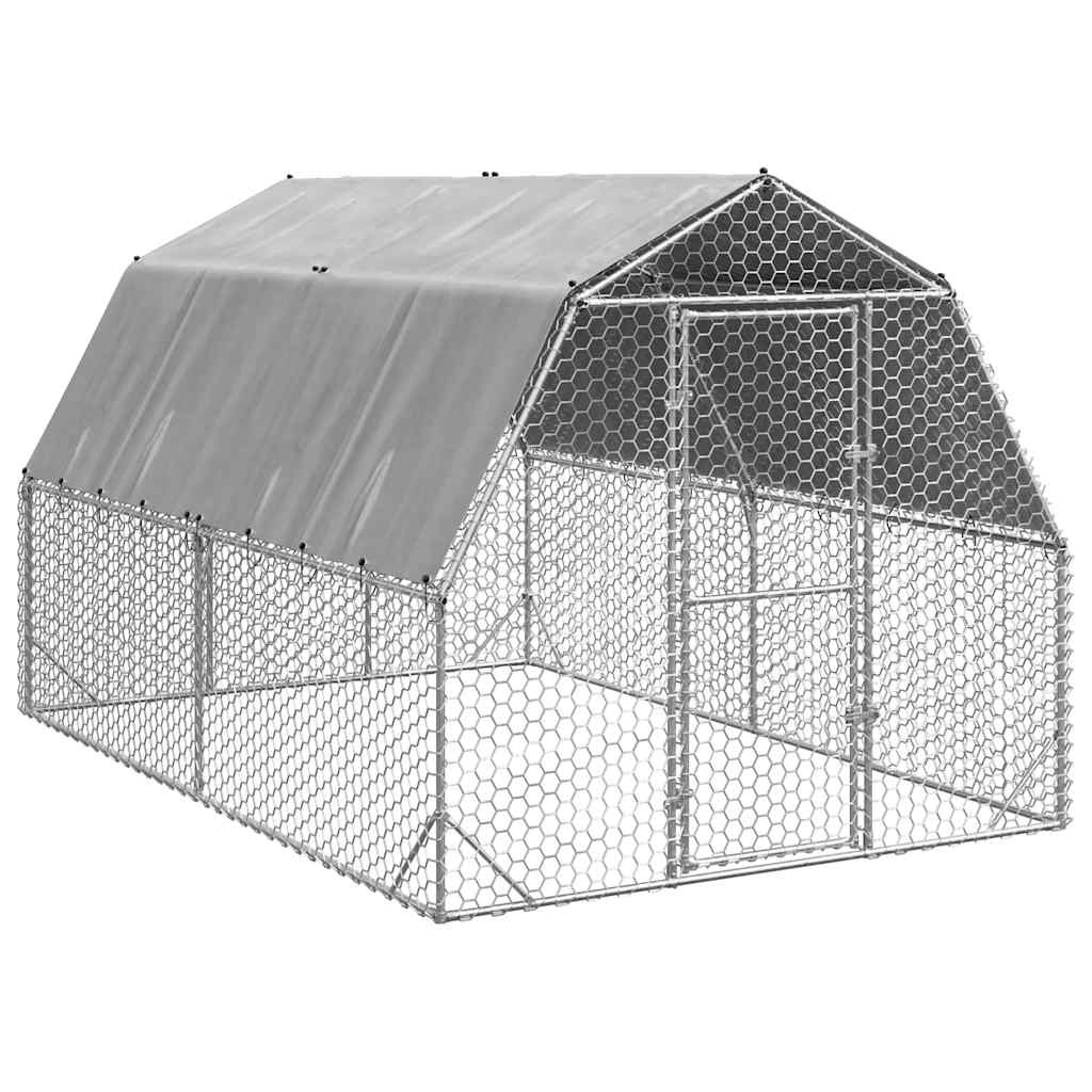 Kurnik z dachem 2,5x4x2,25 m Stal ocynkowana vidaXL