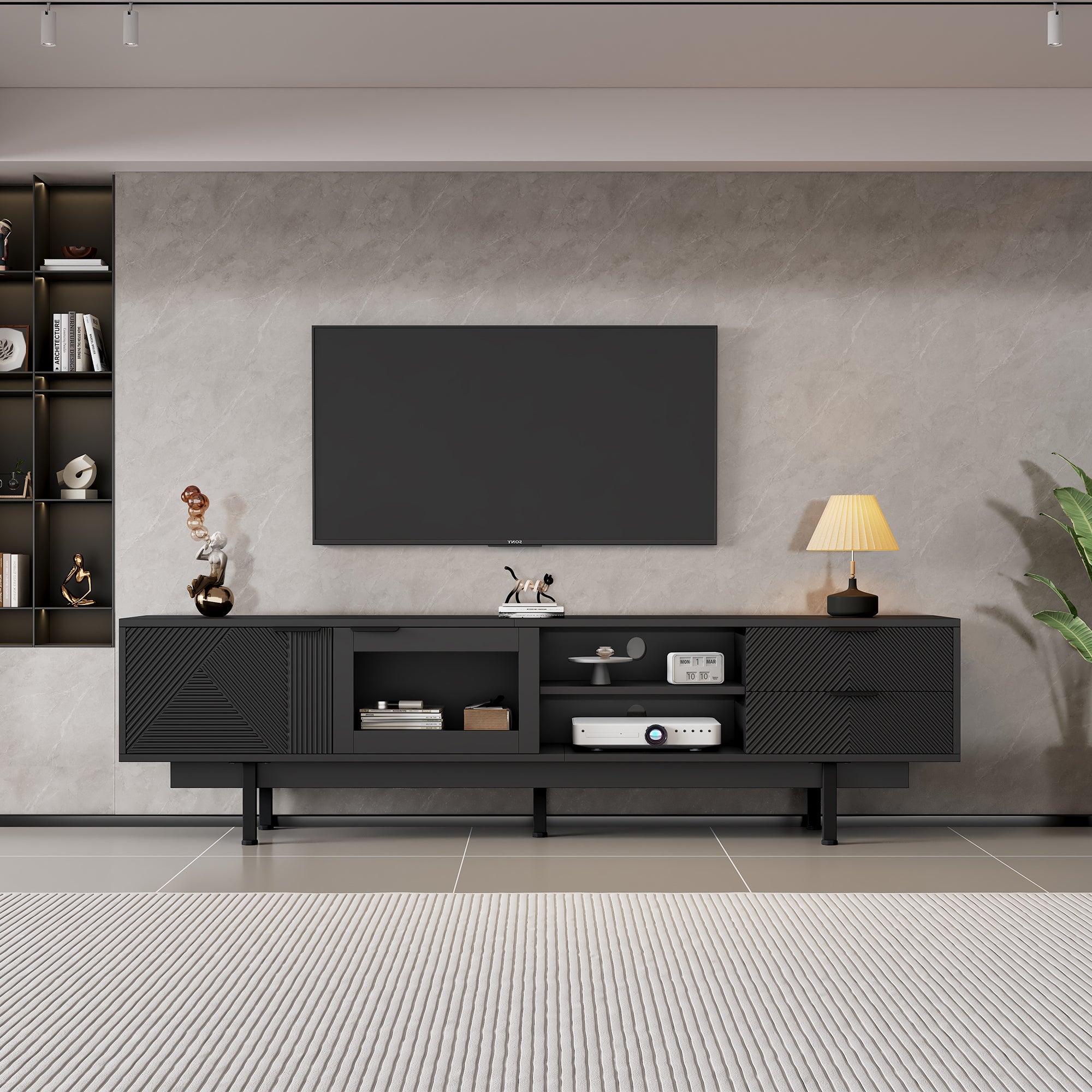 Meuble TV moderne avec banquette Plan 26