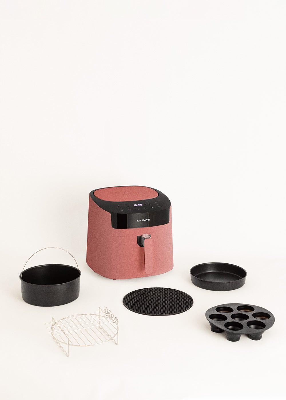 CREATE - Zestaw AIR FRYER PRO LARGE 6.2 L + Akcesoria - Terracotta