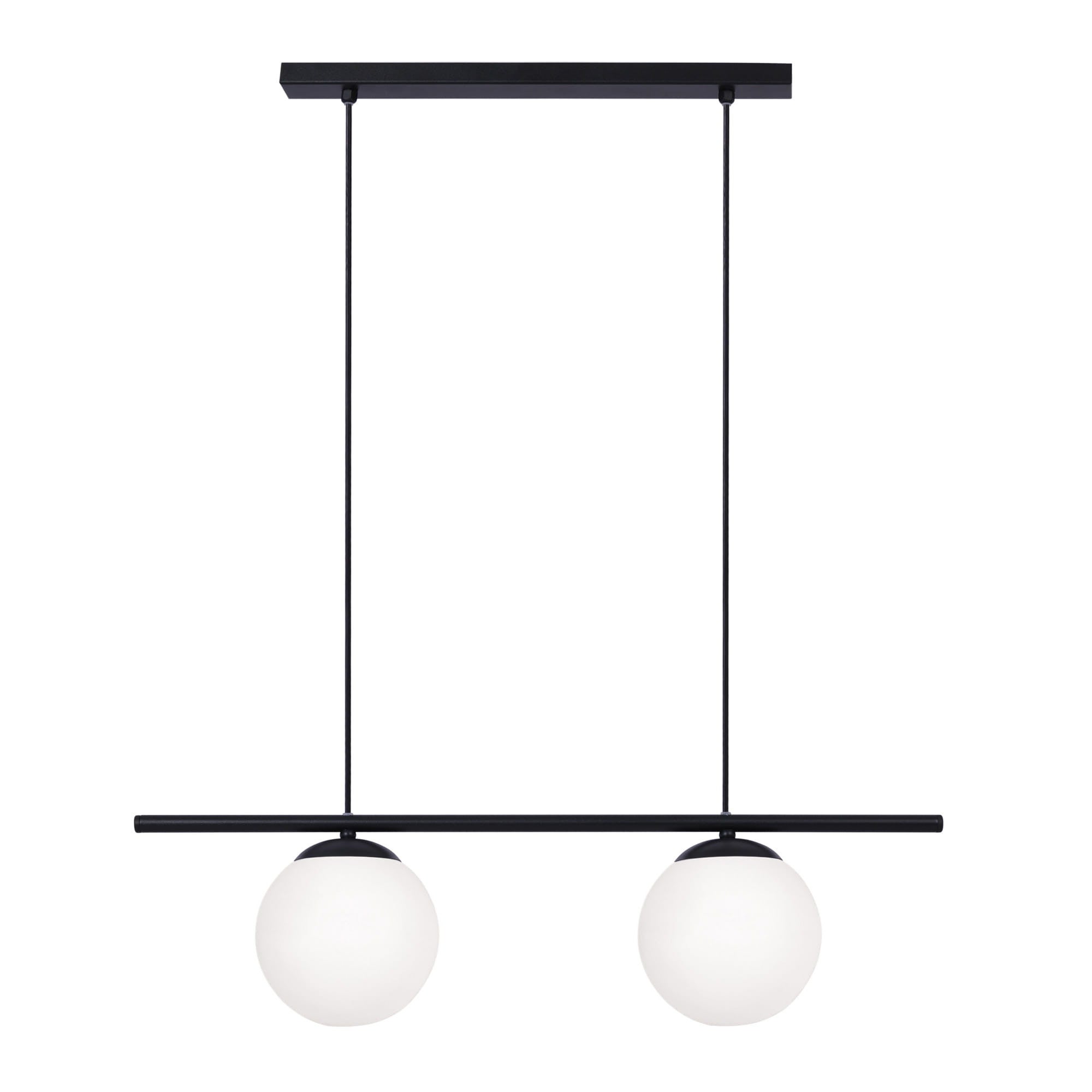 Lampa wisząca Arton czarno-biała 2xE27x40W podwójna szklane kule nad stół wym: 90 x 71 x 16 cm szkło Kaja