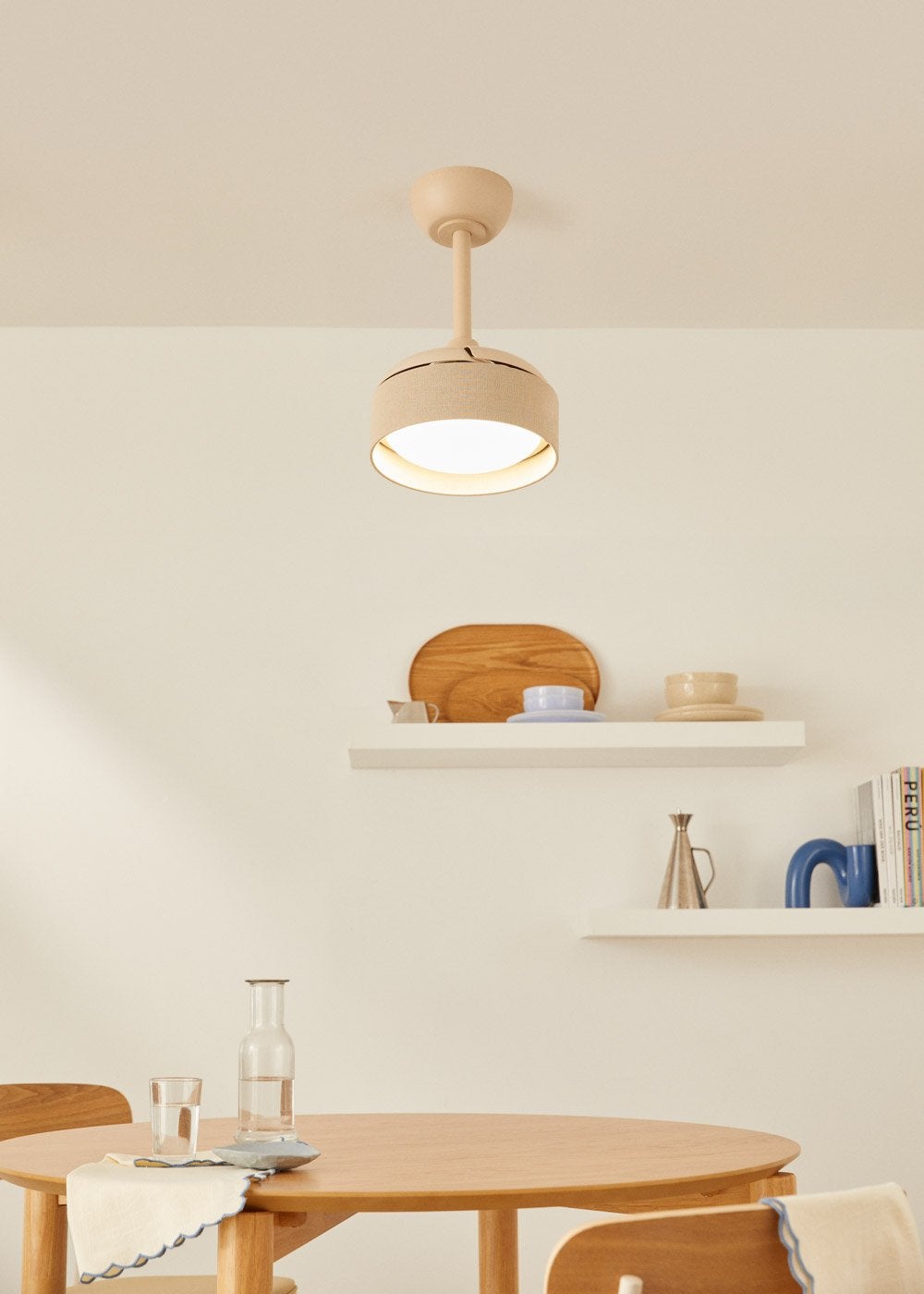 CREATE - WIND CLEAR LAMP - Wentylator sufitowy 40W cichy Ø55cm z chowanymi łopatkami i oświetleniem LED -