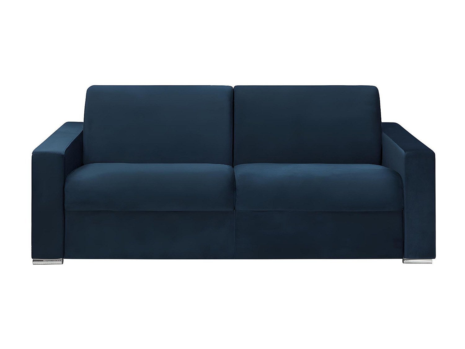 Kanapa 4-osobowa z ekspresowym mechanizmem rozkładania z weluru CALITO - Granatowy - Wymiary miejsca do spania: 160 cm - Materac 22 cm z pamięcią kszt