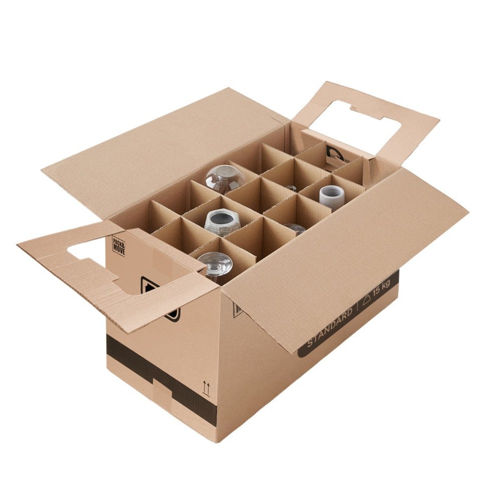 Pack and Move - Lot 20 cartons déménagement stockage livres - 40 x 30 x 30 cm - Poignée renforcées - 1 adhésif offert - 9