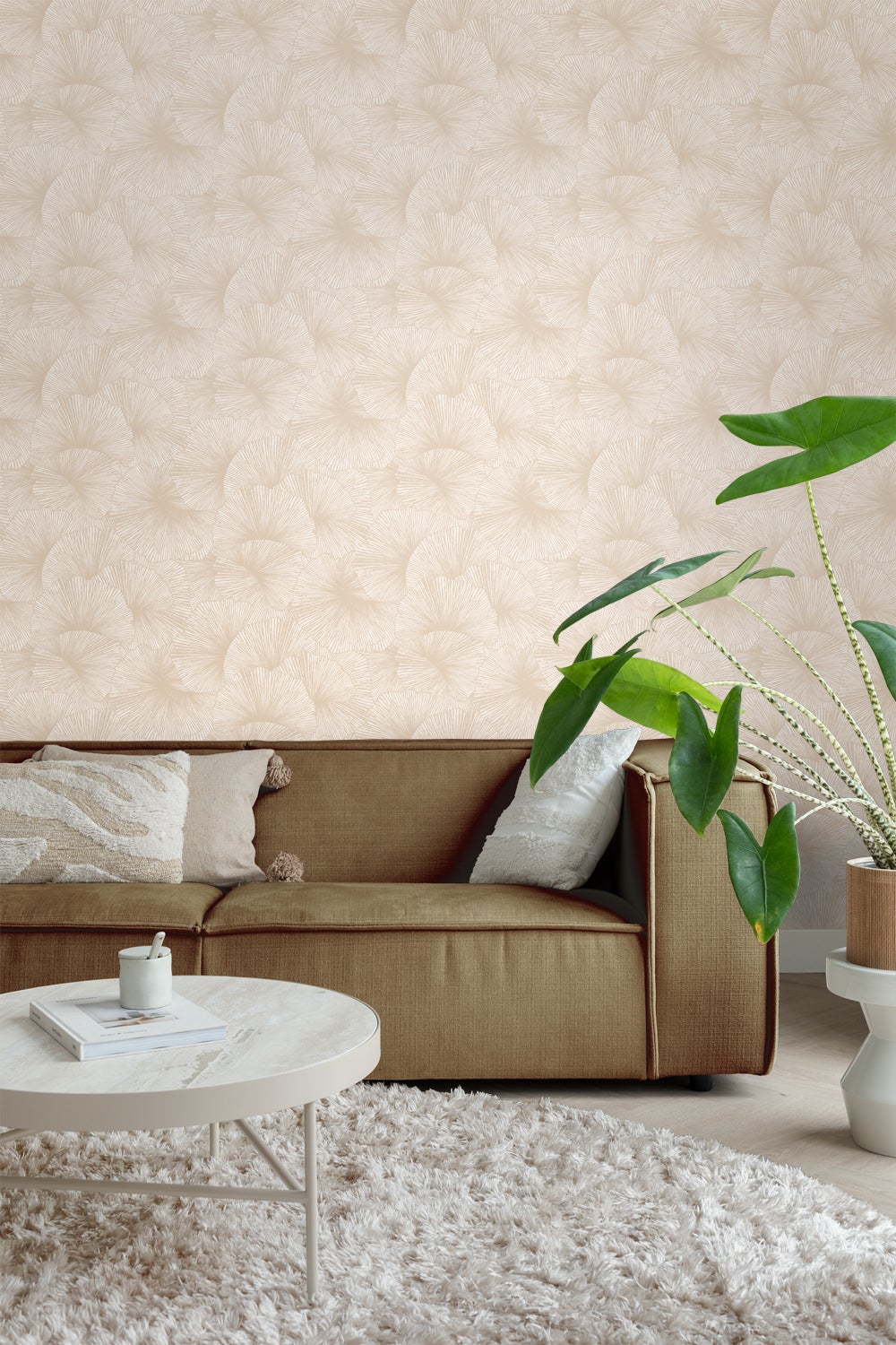 Papier peint effet 3D feuilles beige - 53 cm x 10.05 m - ESTAhome - 4