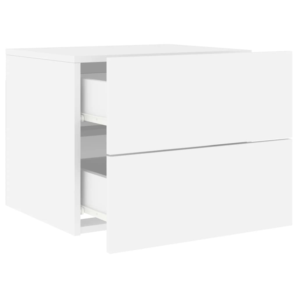 Pack de 2 Mesitas de noche de pared，Mesitas de noche flotantes，Mesilla de noche con luces LED blanco CFW76307 - 7
