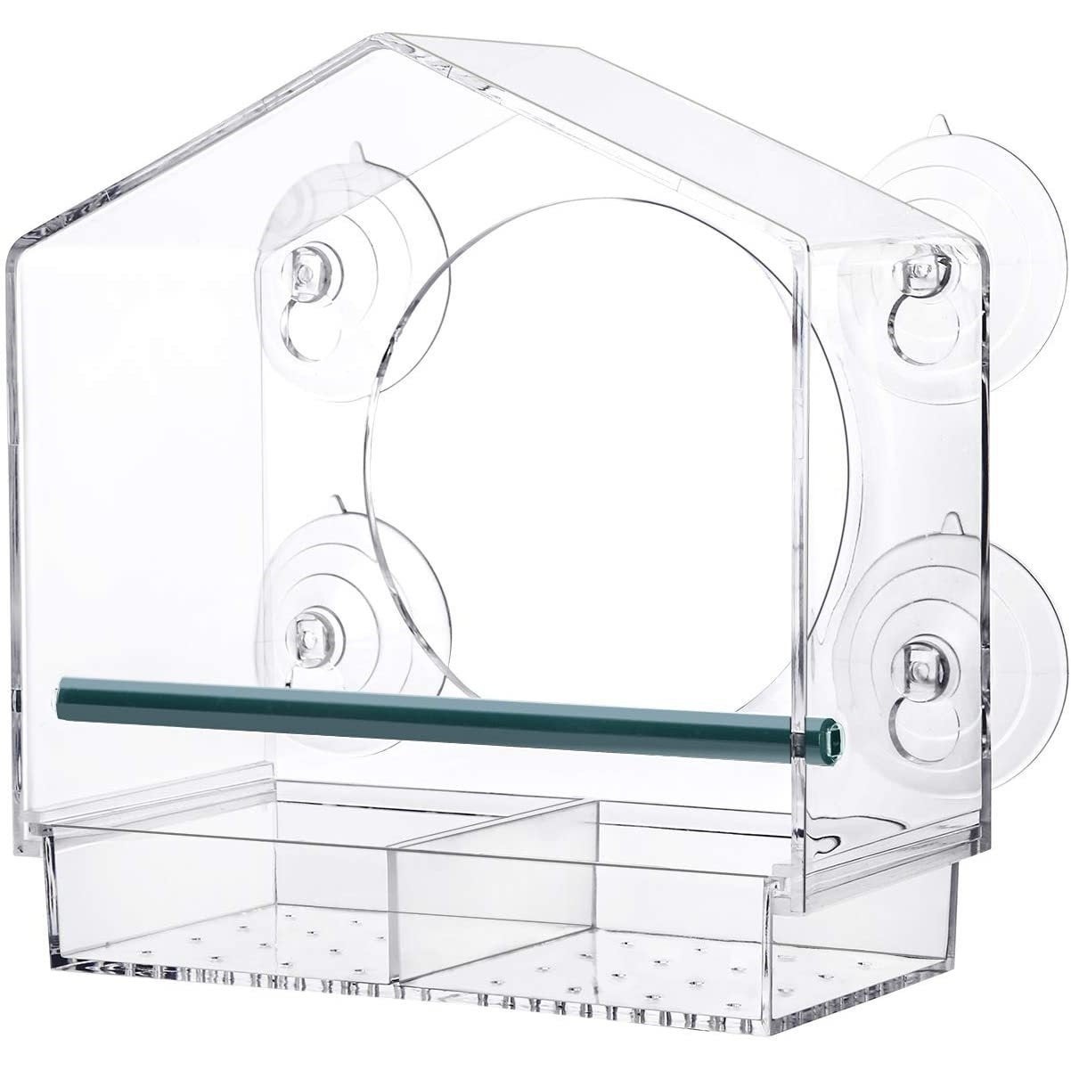Alimentador de pássaros com 5 ventosas ultrarresistentes, design para uso externo, ideal para observar a vida selvagem no jardim. - 2