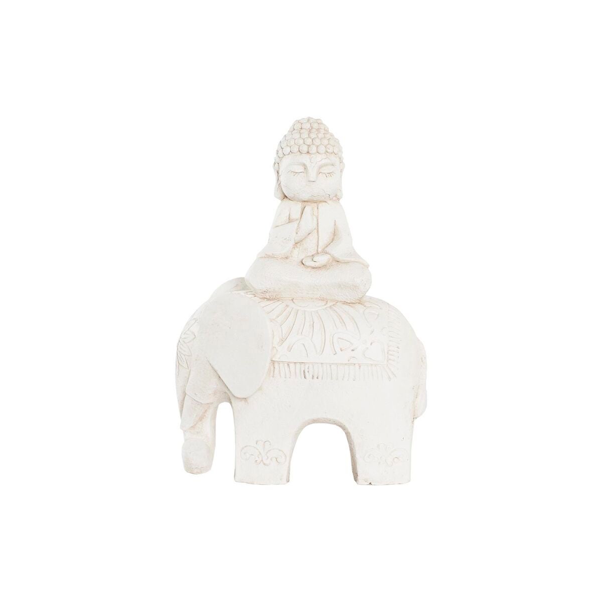 Figura decorativa dkd home decor acabado envejecido elefante blanco oriental magnesio (40 x 23 x 56 cm)