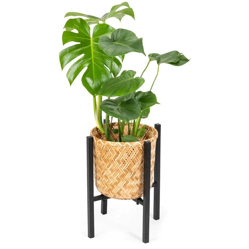 Kwietnik regulowany metalowy czarny stojak na kwiaty