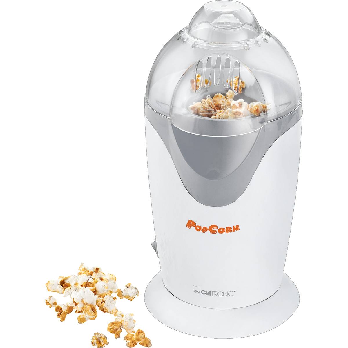 Maszyna do popcornu Clatronic biała z cyrkulacją powietrza i bez tłuszczu