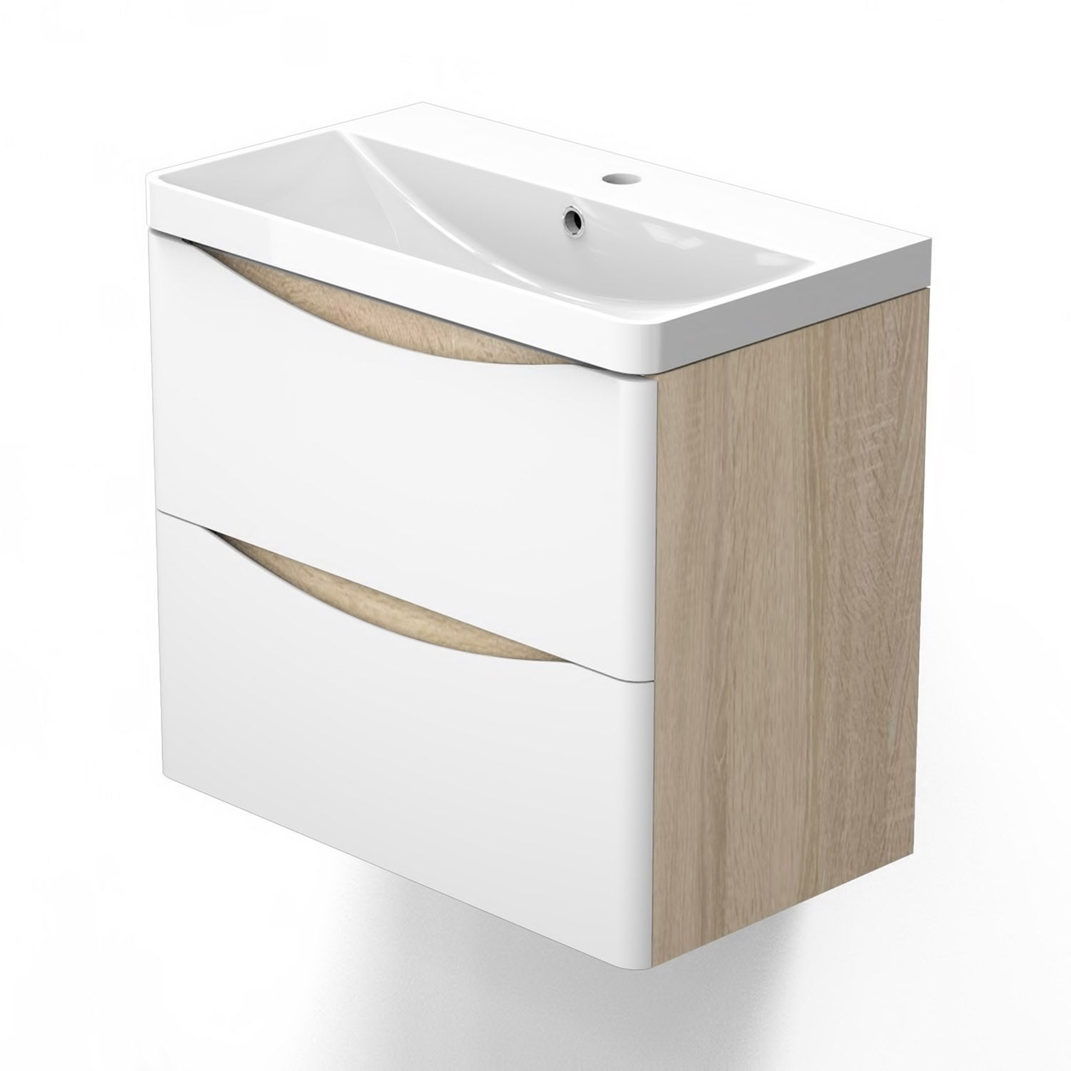 Ensemble meubles Salle de Bain 60cm simple vasque + miroir lumineux - 2
