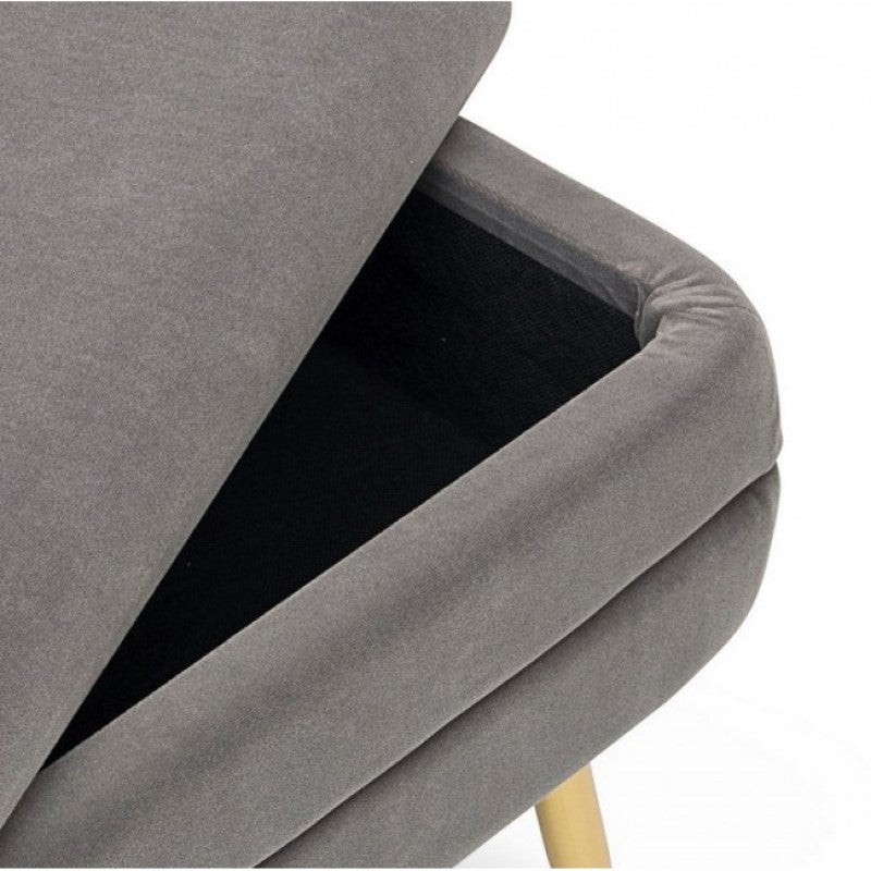 Banc conteneur gris foncé avec pieds 79,5 x37,5x42h cm - 5