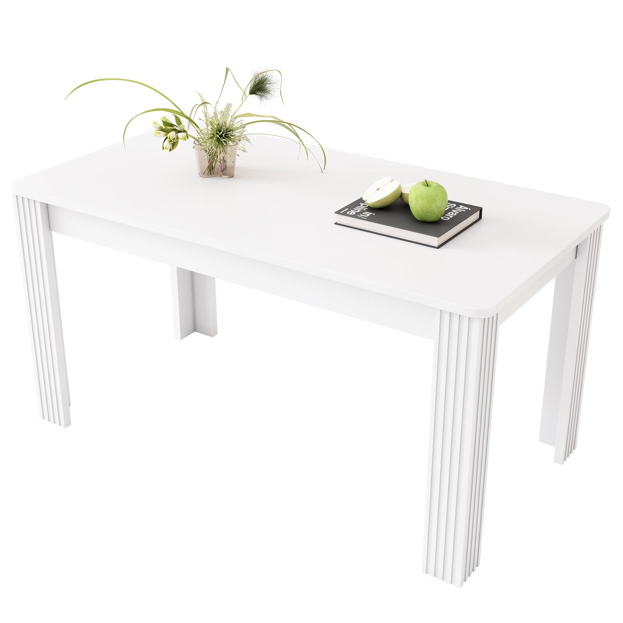 Table à manger à quatre pieds - style modern - Blanc - 9