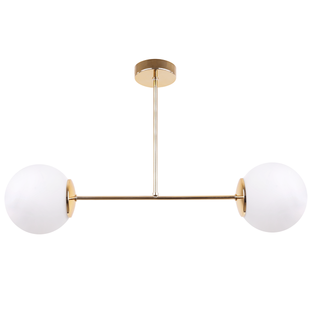 Lampa sufitowa wisząca Siena modern 2xE14 abażur kula złota/biała Light Home LH