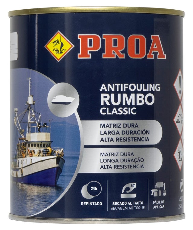 Antifouling classic. Patente para barcos. Matriz dura. Negro. 750 ml. Proa.