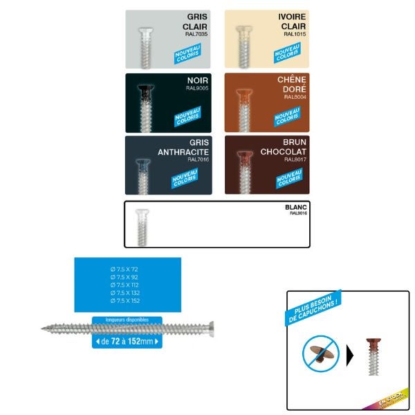 Vis béton menuiserie pvc - Vendu par 100 - Longueur : 60 - SCELL IT - 3