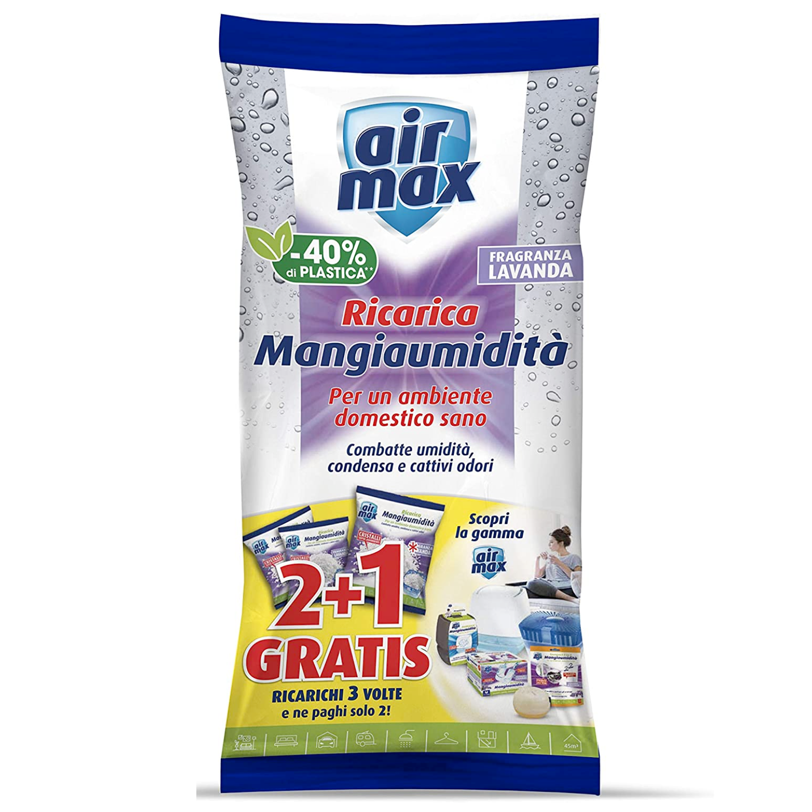 Airmax D0741 Ricariche Sali per Kit Assorbiumidità, 1,35Kg