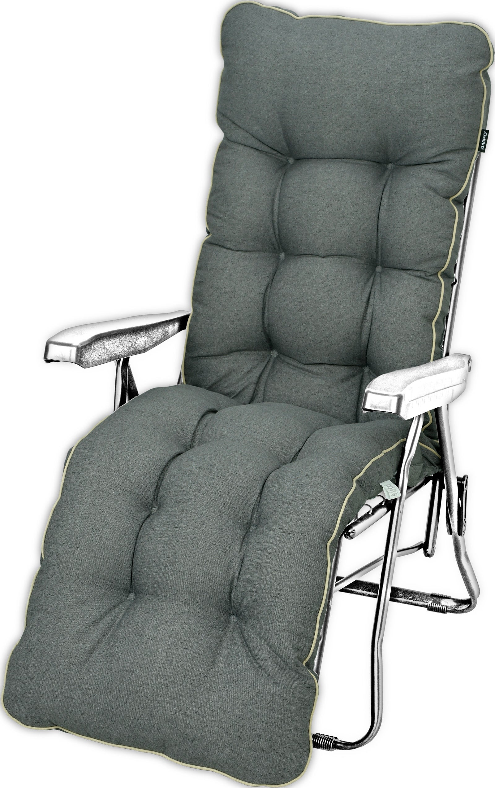 Poduszka na leżak z podnóżkiem AMPO wodoodporna szary 1 szt.