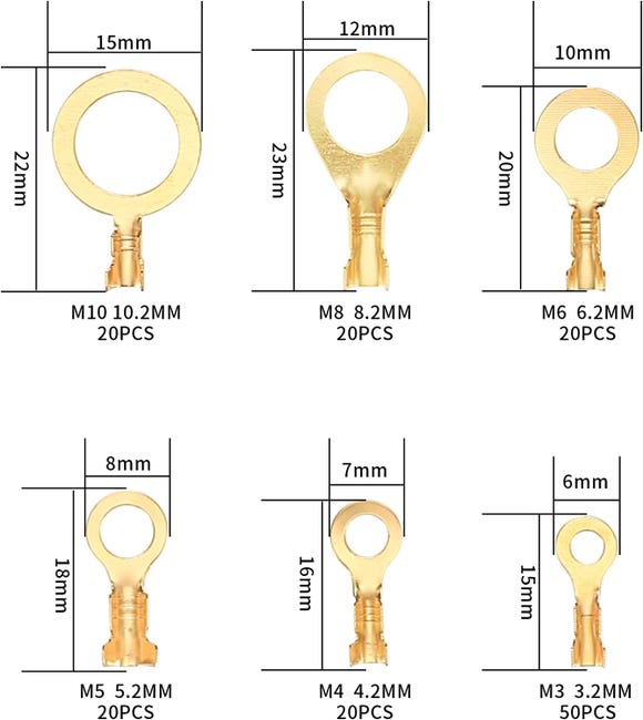 30 Set Di Terminali A Crimpare Di Tipo Proiettile, Connettori Per - Foto 6