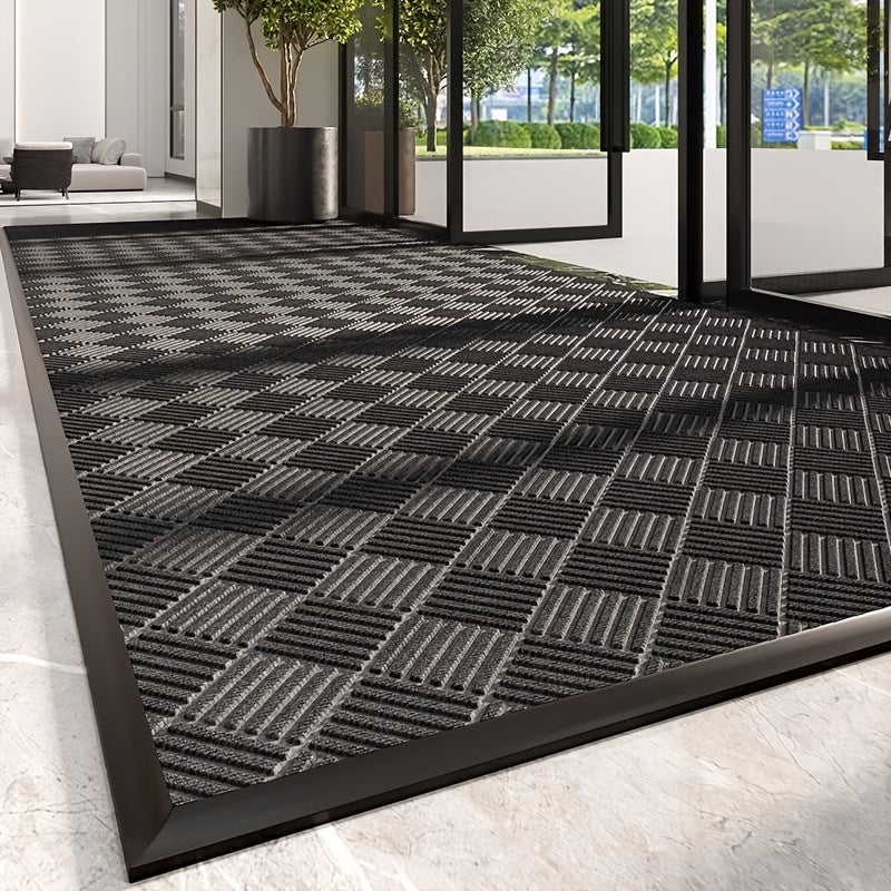 Paillasson d'entrée extérieur, paillasson d'entrée extérieur en caoutchouc naturel robuste, antidérapant, pour porche, patio, 60 x 90 cm - 3