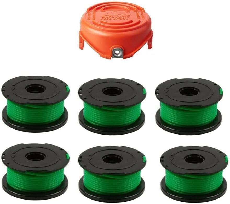 Szpula zapasowa do podkaszarki Black Decker A6482 GL7033 GL8033 GL9035, 6 szpul i 1 nasadka