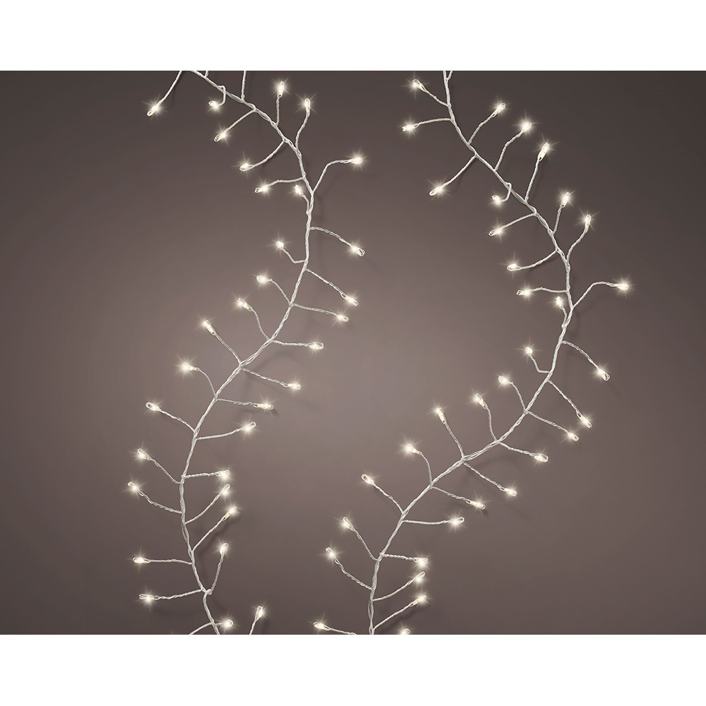 Lumineo Ghirlanda LED Bianca 38 Cm - Decorazione Natalizia Con Luci Calde E Timer