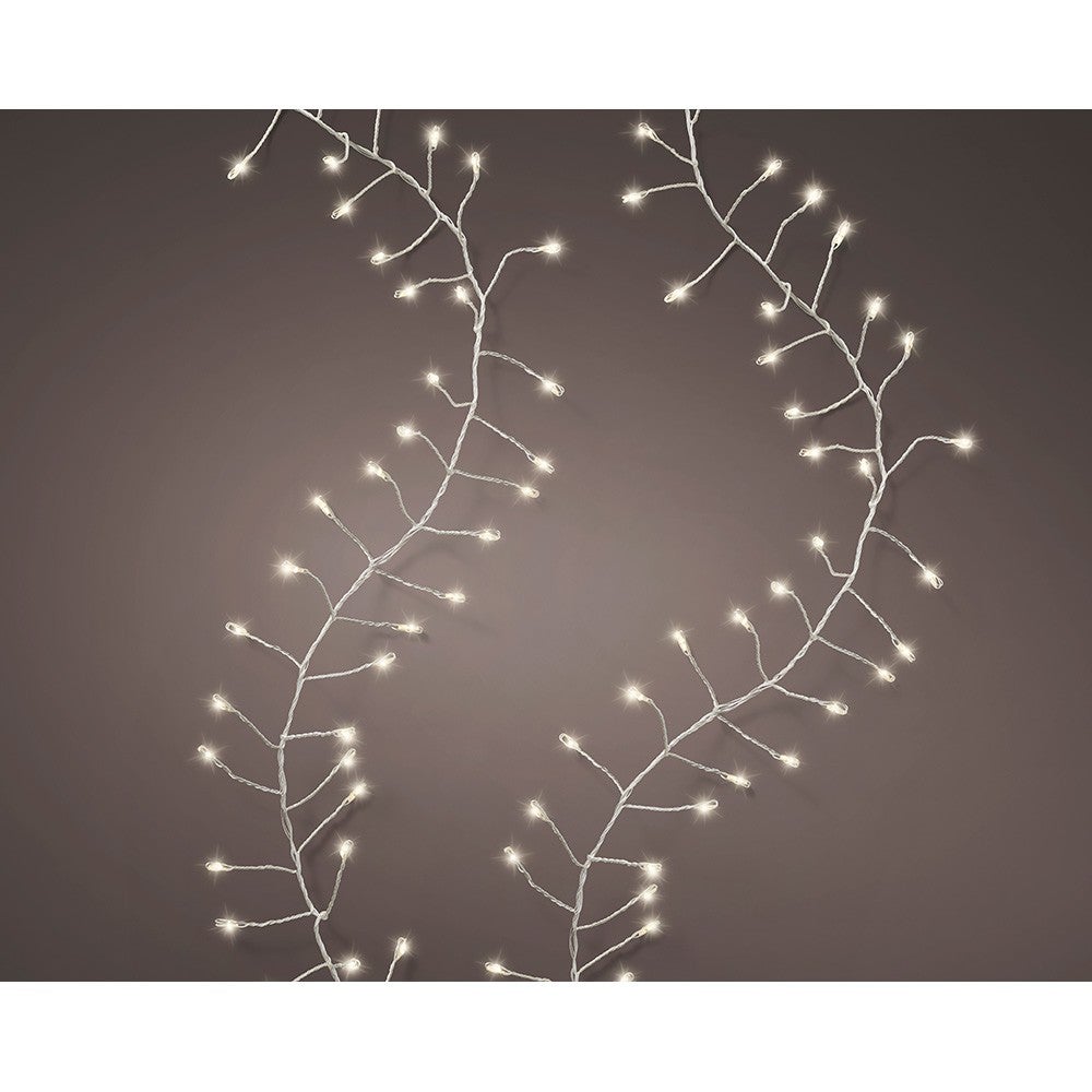 Lumineo Ghirlanda LED Bianca 38 Cm - Decorazione Natalizia Con Luci Calde E Timer