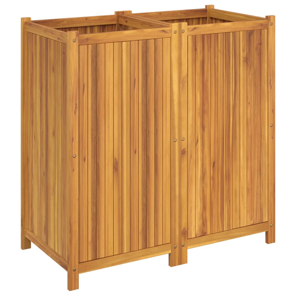 vidaXL Jardinière avec doublure 100x50x100 cm bois massif d'acacia - 5