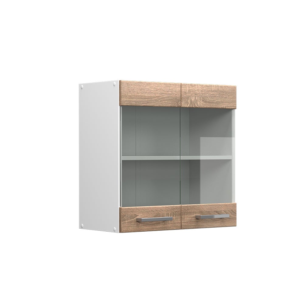Vicco Uniwersalna szafka ścienna R-Line, Sonoma, 60 cm z drzwiami szklanymi