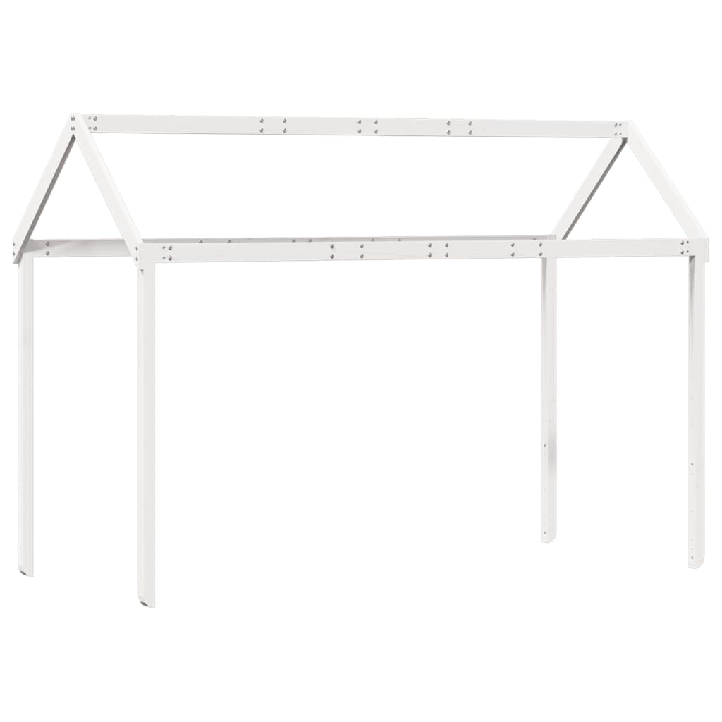 Lit haut avec toit blanc 90x190 cm bois de pin massif - 6