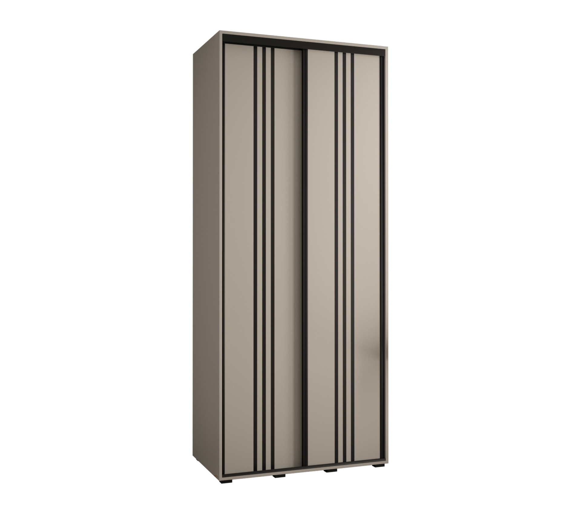 Szafa przesuwna wysoka Dakota 6 120 x 45 x 235,2 cm kaszmir + u. czarny - Abiks Meble