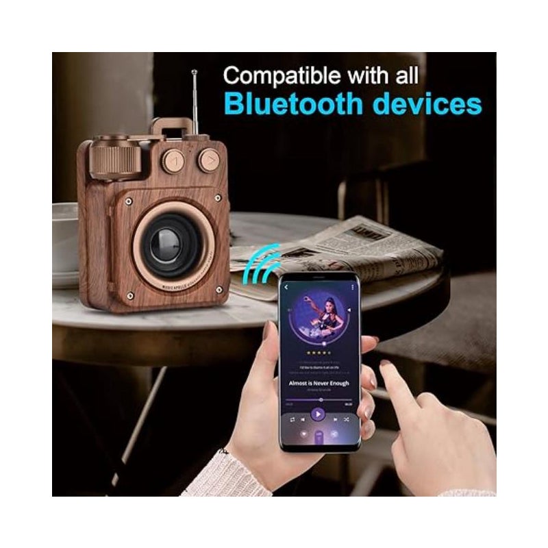 Zdjęcia - Głośnik przenośny Głośnik Bluetooth w stylu retro, bas, połączenie bezprzewodowe Bluetooth 5.1, zabytkowe radio do dekoracji biura, obsługuje