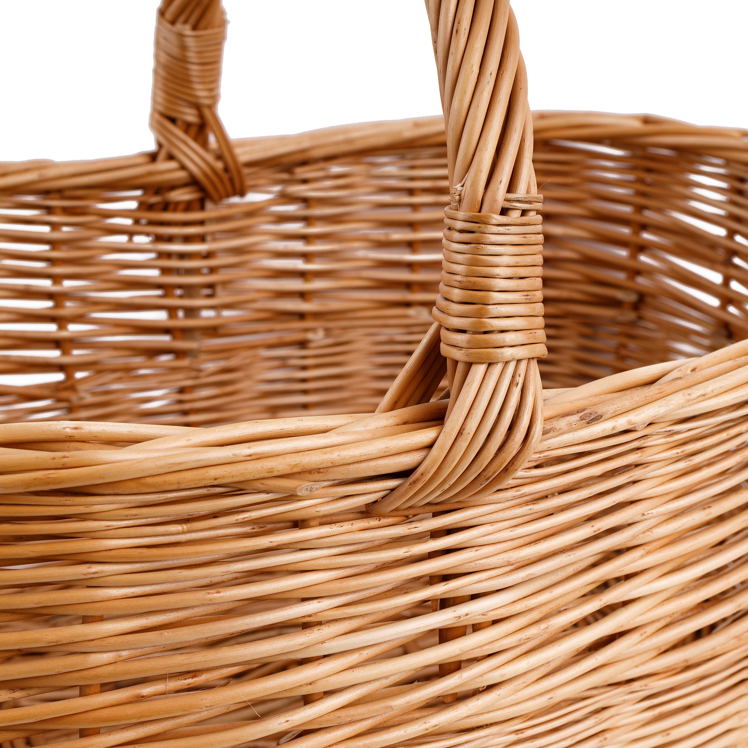 Creative Home Grand Panier Osier Avec Anse 47 x 31 x 36 cm | Marron Naturel | Léger Tressé À La Main - 8