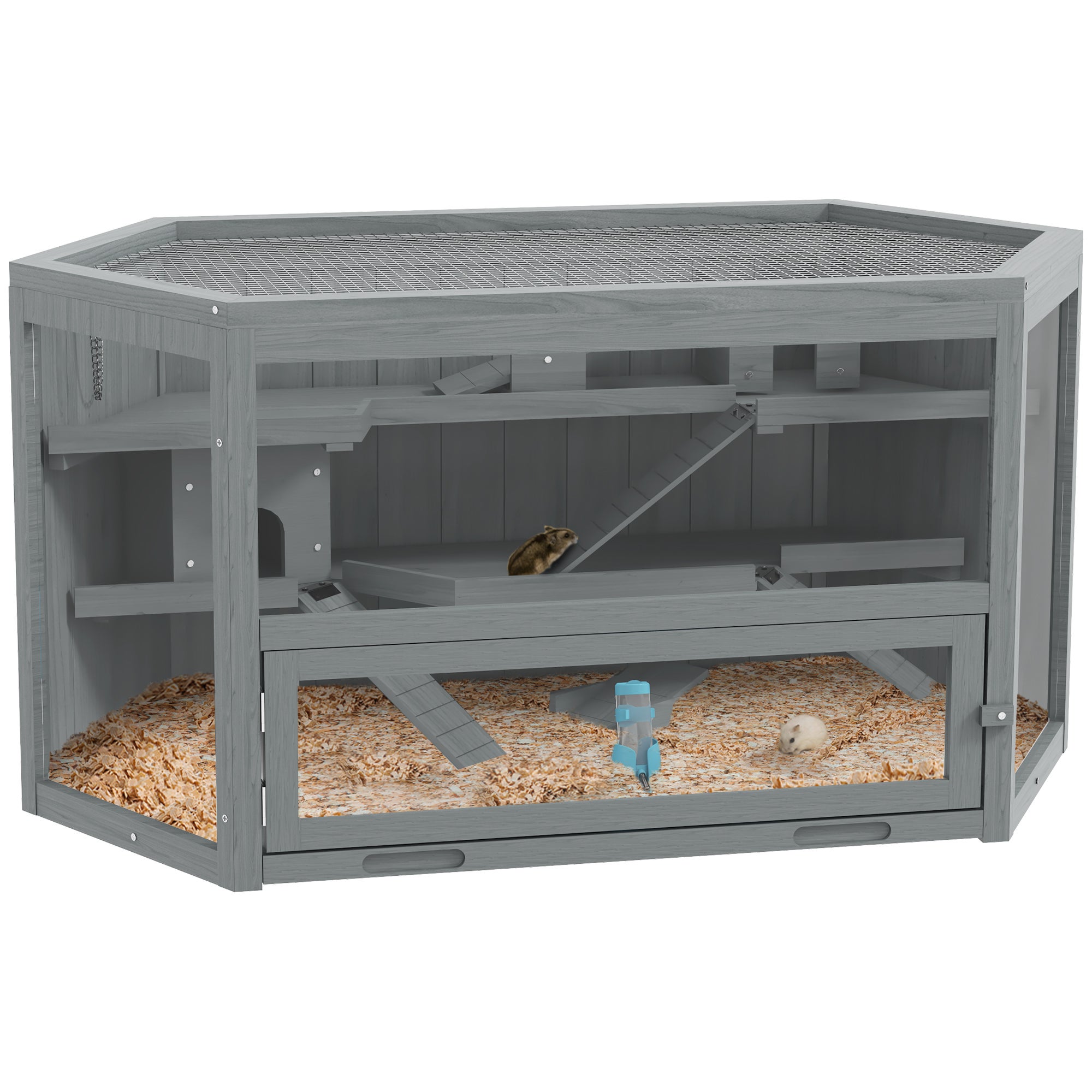 Cage à trois niveaux pour rongeurs, cage pour hamster, avec couvercle à ...