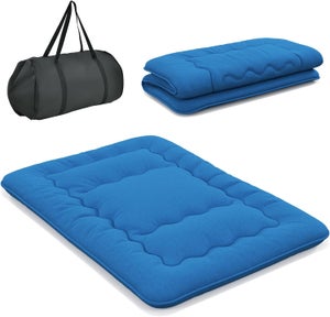 Kiseely Matelas Futon Pliable Japonais Portable - Tatami Couchage Sol Avec Sac Et Sangles, Pour Camping, Dortoir, Invités, Enroulable