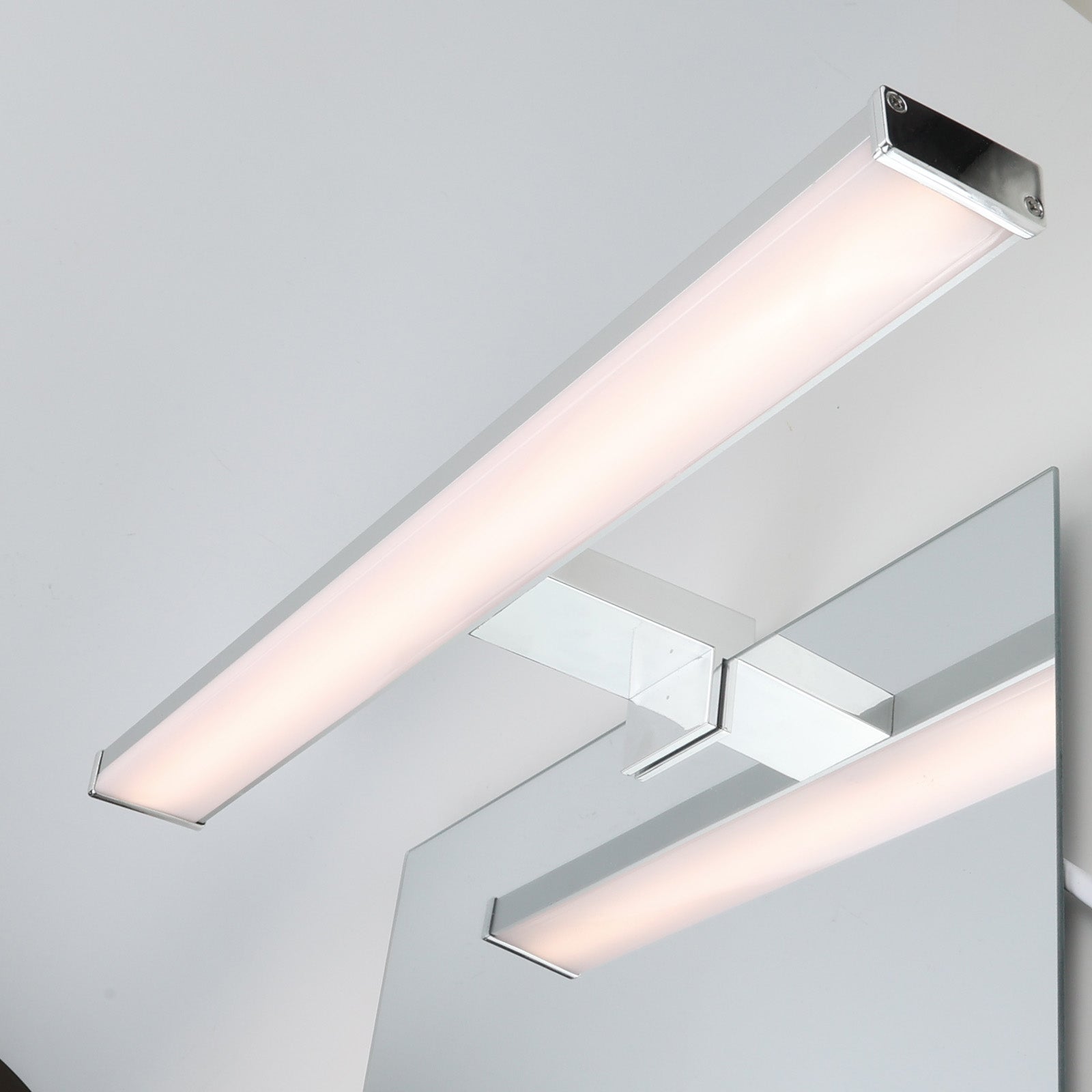Aplique de Pared LED Slim para Baño y Espejo de Aluminio 10W-40cm-IP44 Luz Blanca Neutra 4000K, Cromado - 9