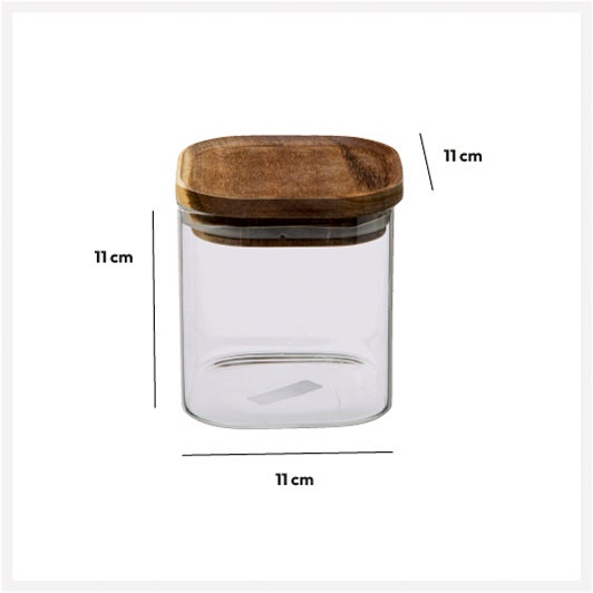 Tarro de cristal con tapa de acacia Hermet 0,6L , 5five - 5